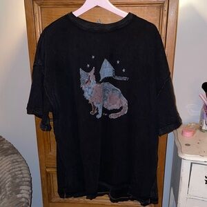 Free People Barn Cat Tee oversized We the Free Farm Friends